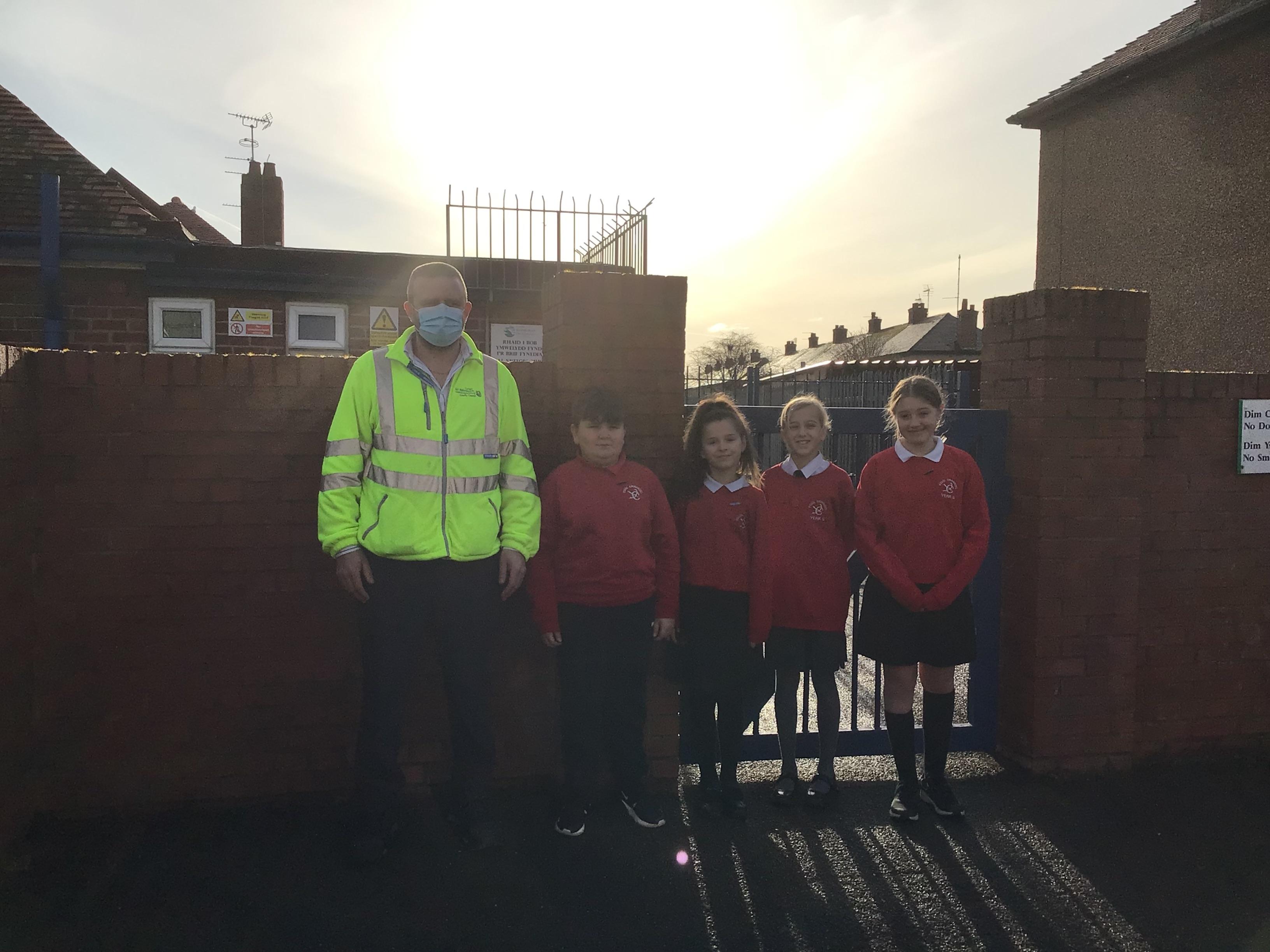 Meeting with Denbighshire Council to discuss the location of the bin.